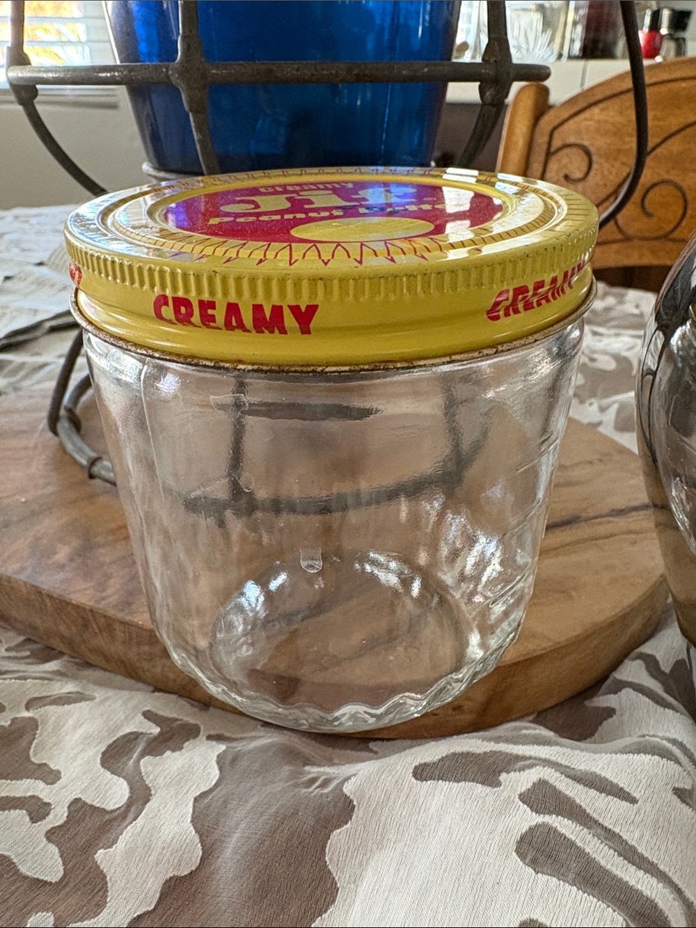 Creamy Yellow Glass Food Storage Jar with Decorative Lid
